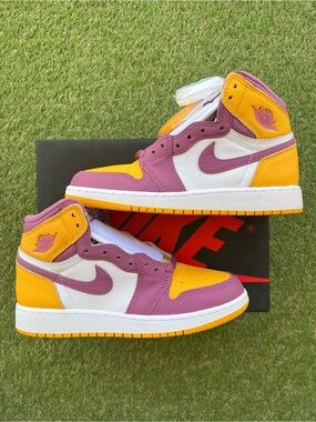 Nike Air Jordan 1 High Purple Yellow White Sneakers